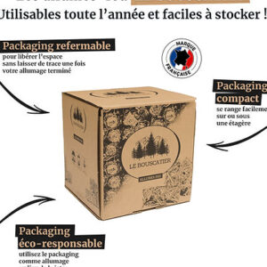 2Kgs allume-feu laine de bois et cire 100% naturel(160 à 170)