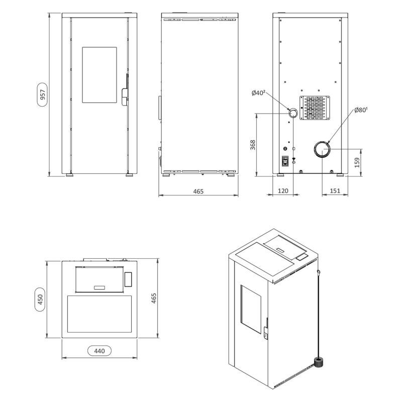 Poêle à granulés Canadian Spa Company Brigitte 8.3kW gris